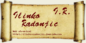 Ilinko Radonjić vizit kartica